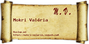 Mokri Valéria névjegykártya